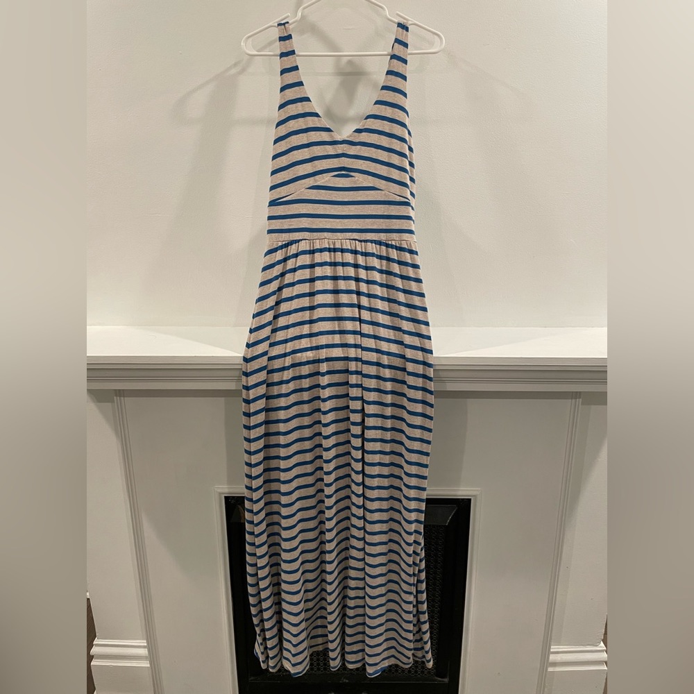 Puella maxi dress. Blue stripped. Size M
